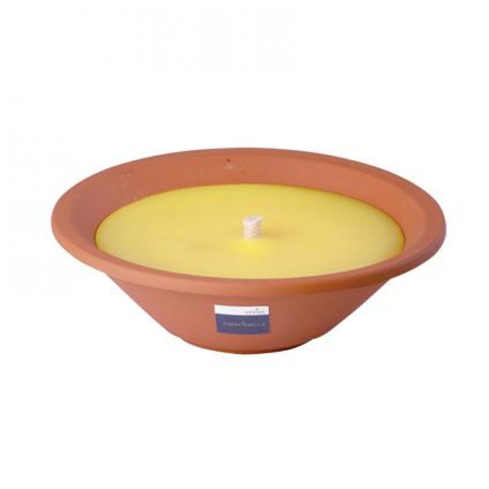 Õueküünal Royal Flame Citronella 13h terra savikausis kollane