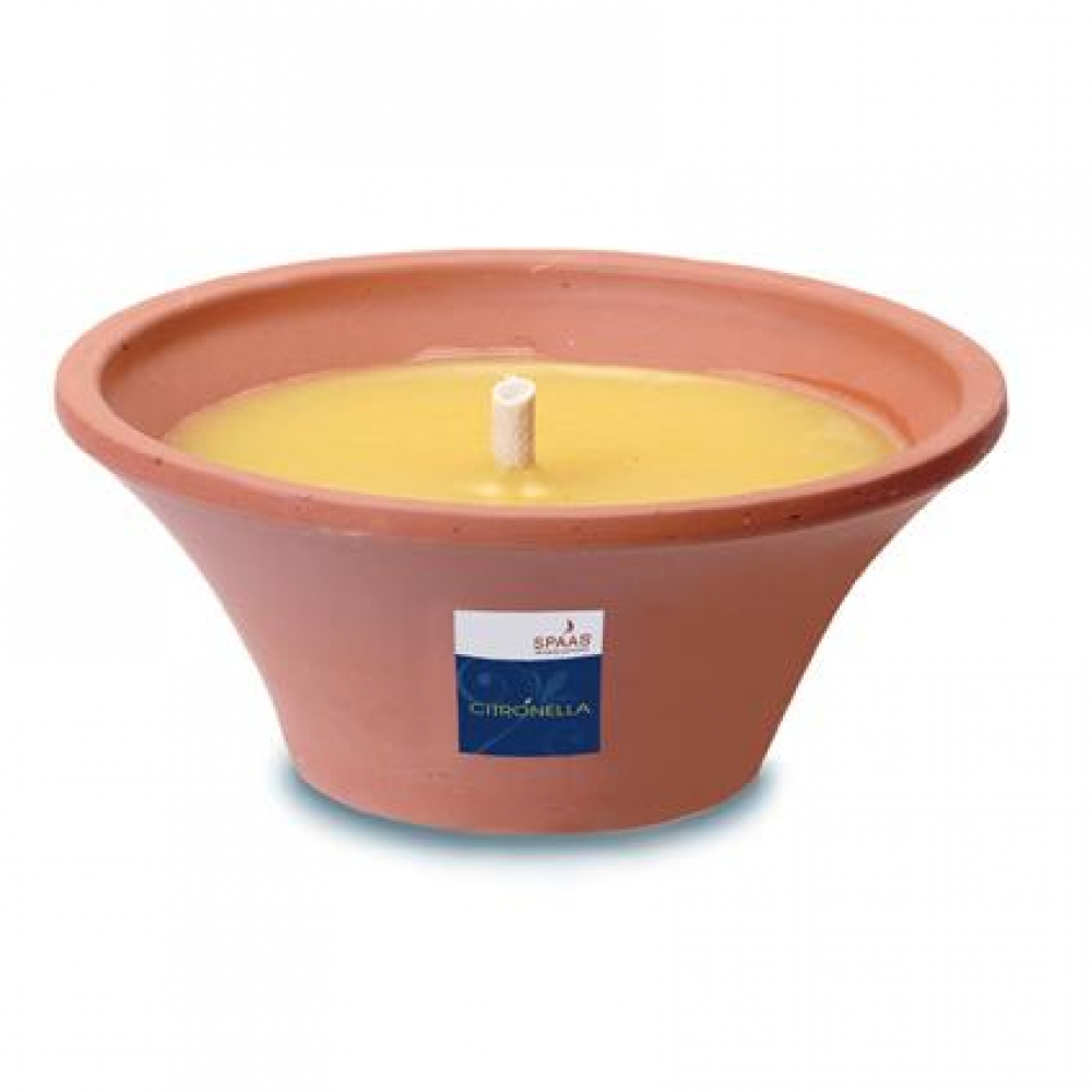 Õueküünal Glory Flame Citronella 9h terra koonus savikausis kollane