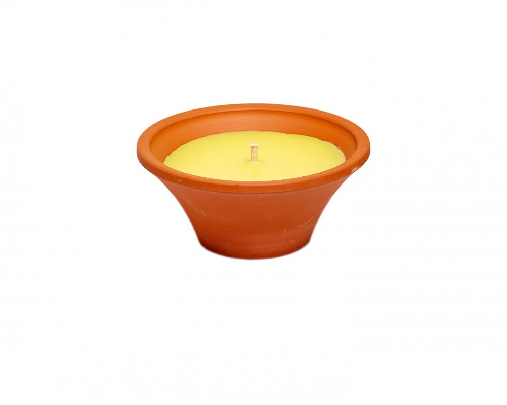 Õueküünal Noble Flame 6h terra koonus savikausis elevandiluu