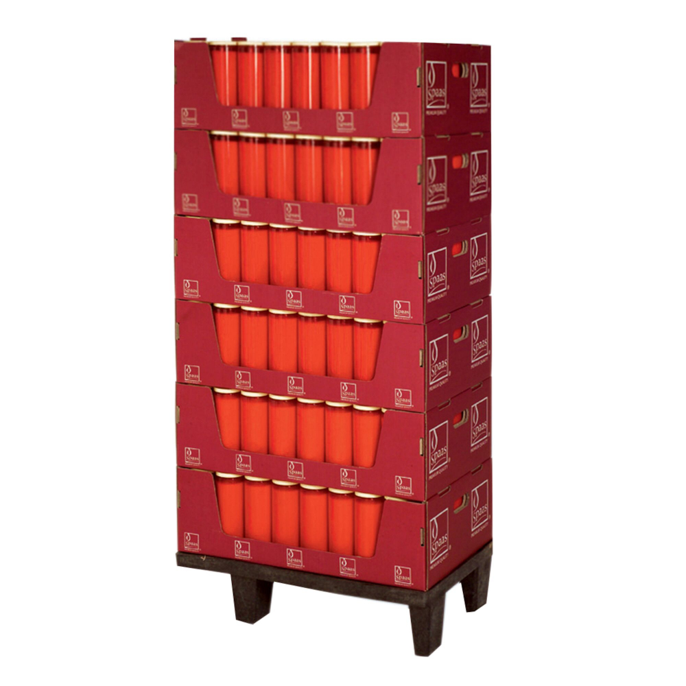 Õliküünal 9 päeva ca 216h punane ümbris valge kaas (288tk 1/4 alusel)