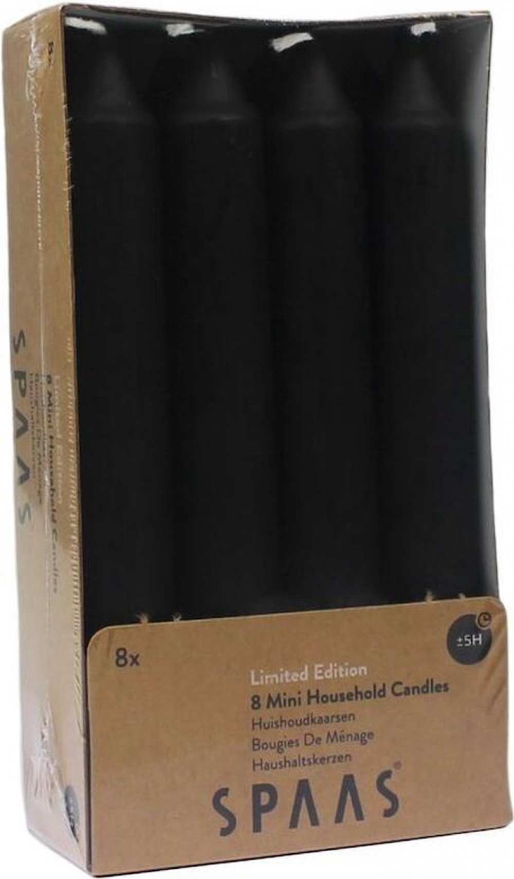 Majapidamisküünal 5h 15cm lõhnatu must 8tk/pk