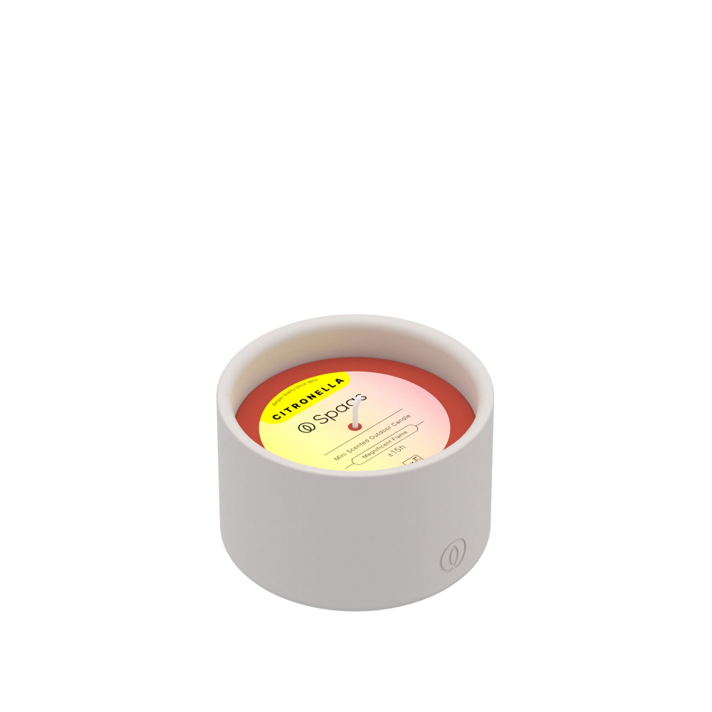 Õueküünal Citronella 15h valges savitopsis Vivid Red