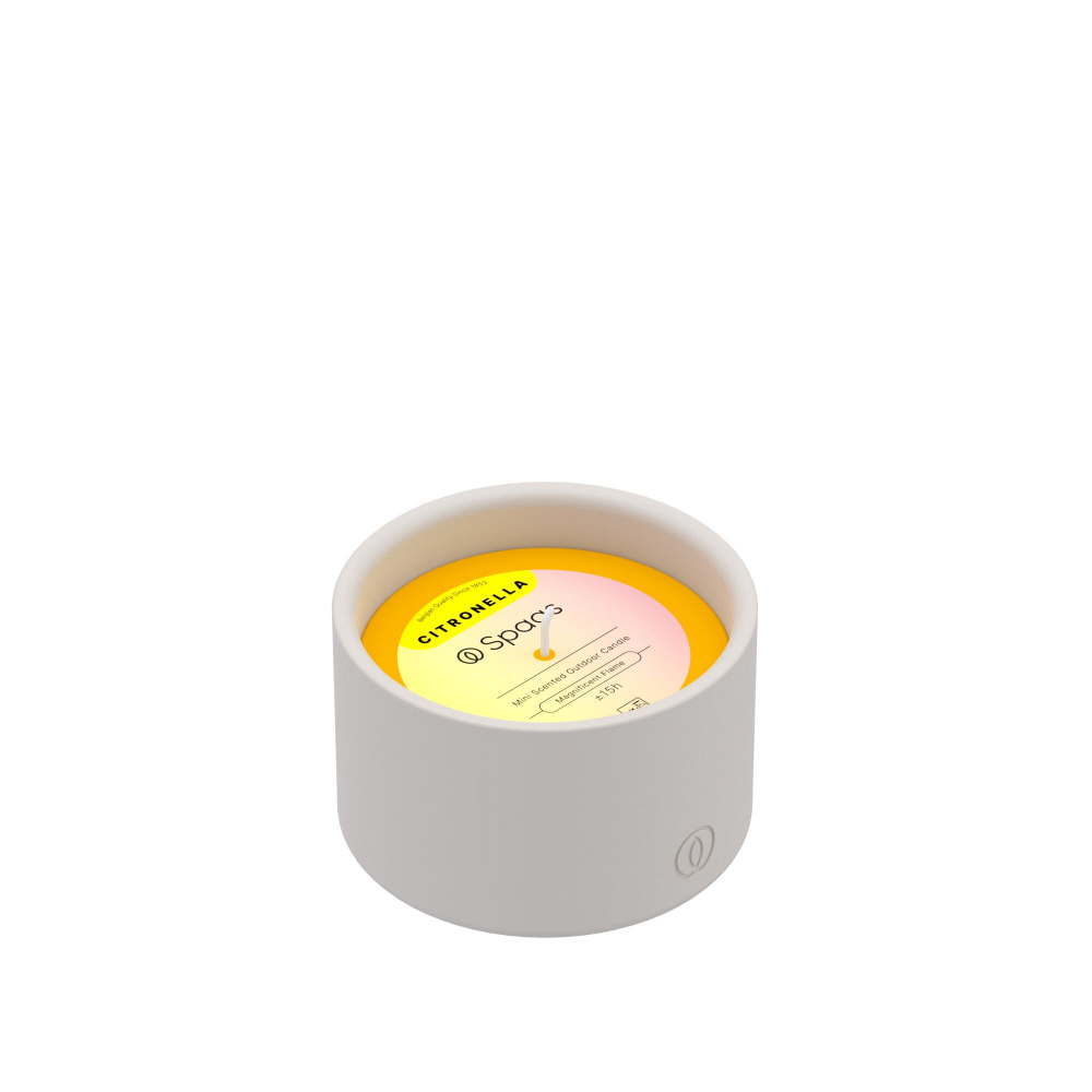 Õueküünal Citronella 15h valges savitopsis Vivid Yellow