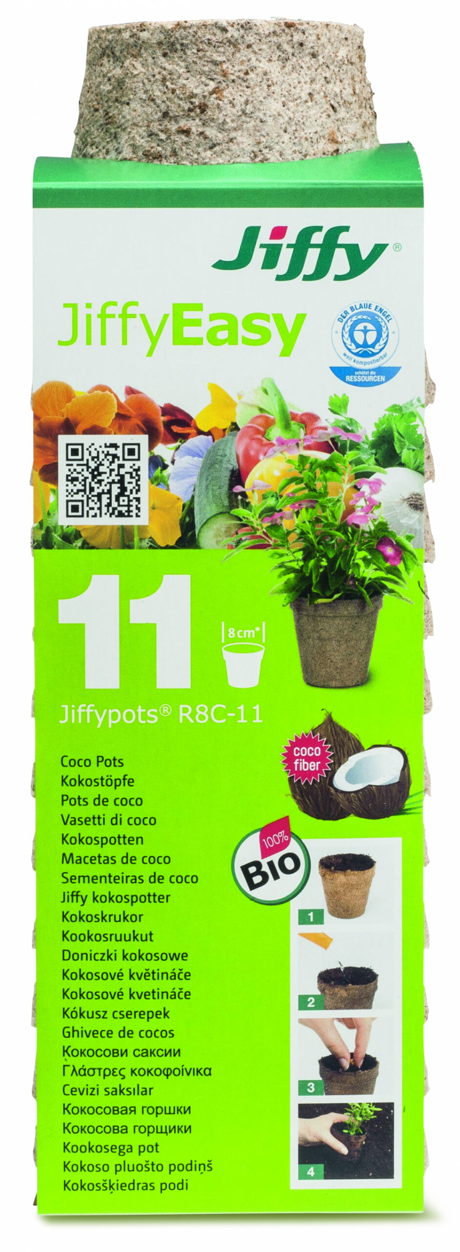 Kookospotid Jiffy R8C ümar d 8cm 11tk/pakis