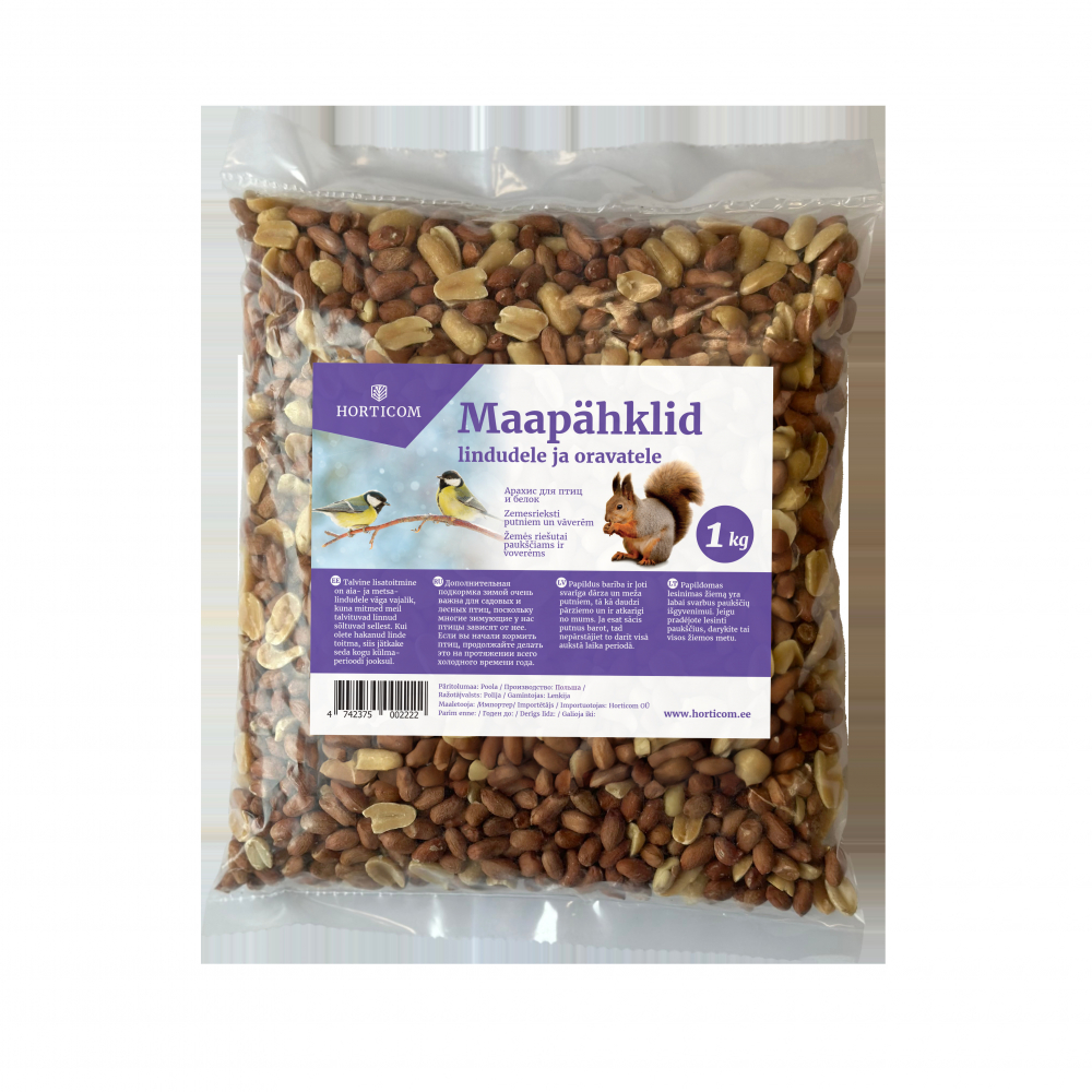 Maapähklid lindudele ja oravatele Horticom 1kg