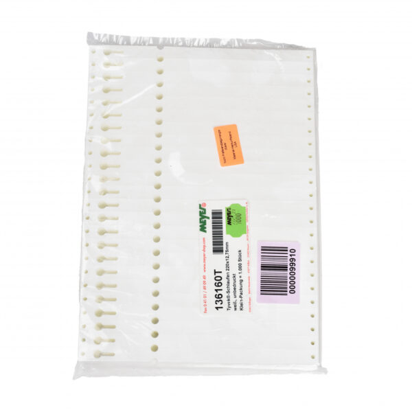 Põimetikett valge 220 x 12,75mm lehed ca 1000tk