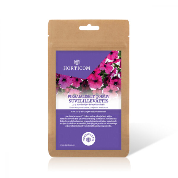 Pikaajaliselt toimiv suvelilleväetis Horticom 250g