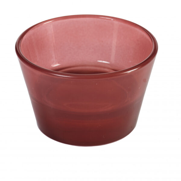 Küünlajalg klaasist kooniline teeküünlale helelilla