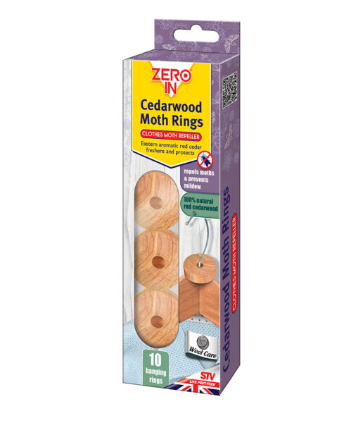 Riidekoid peletavad seedripuust rõngad Zero In 10tk/pakis