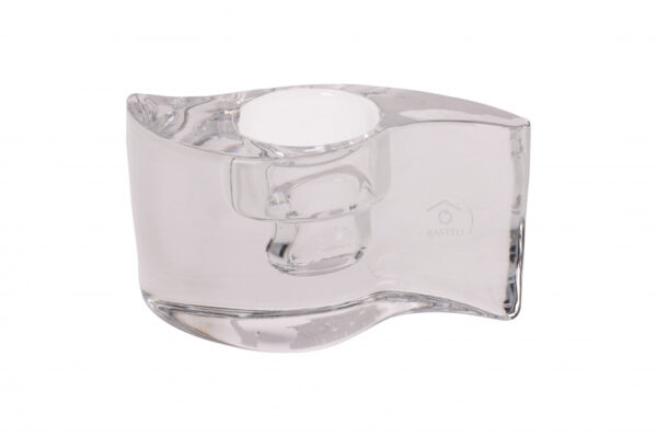 Küünlaalus klaasist teeküünlale või antiikküünlale neerukujuline  12,9 x 6 x 6,8cm