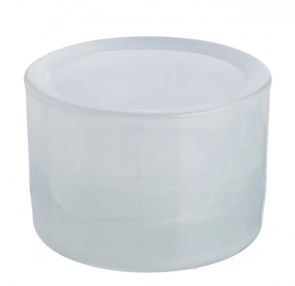 Küünlaalus klaasist standard ja maxi teeküünlale valge