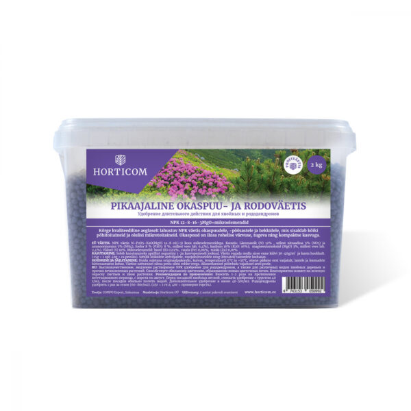 Pikaajaline okaspuu - ja rodoväetis Horticom 2kg