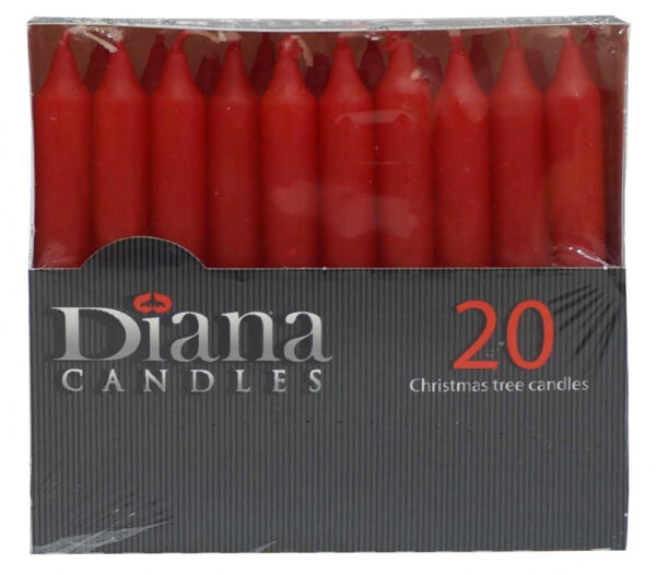 Kuuseküünlad parafiinist 1,5h punane 20tk/pakis