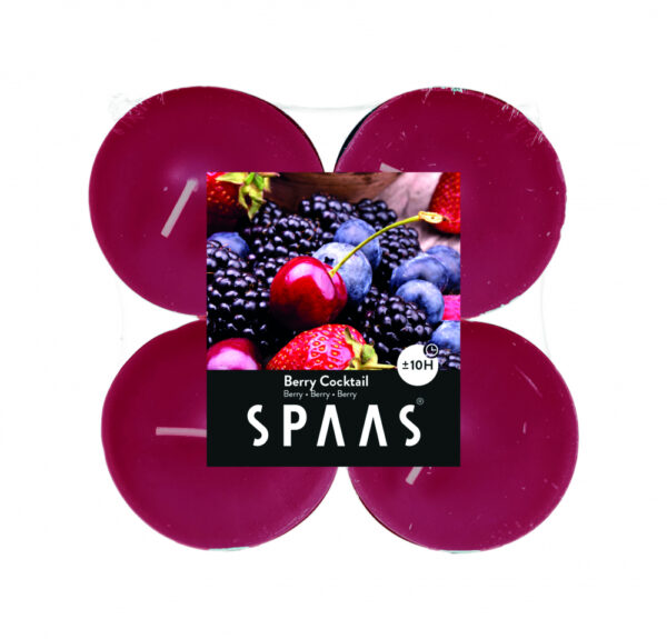 Lõhnastatud teeküünal Maxi 10h marjakokteil 4tk/pakis