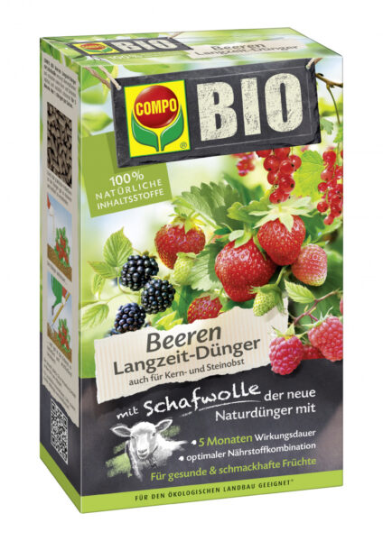 BIO pikaajaline marjaväetis lambavillaga Compo 750g