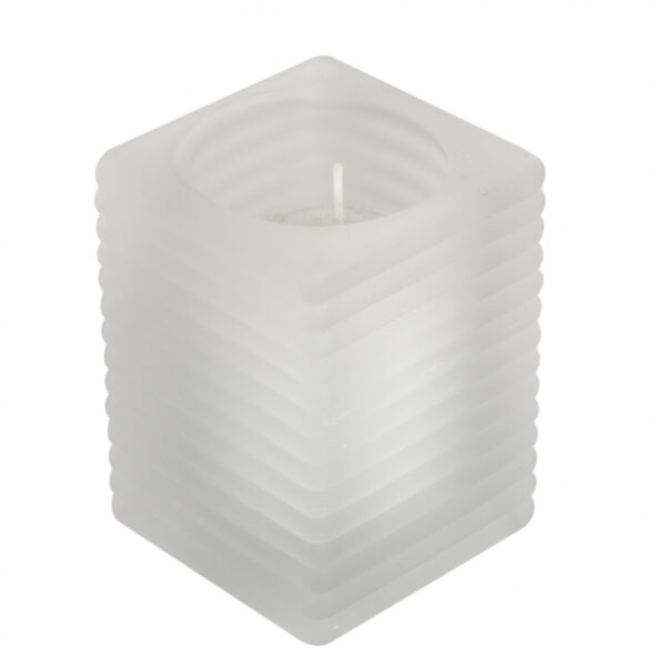 Küünlalühter klaasist kandiline Highlight sisuga 24h valge matt