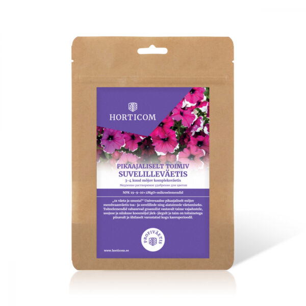 Pikaajaliselt toimiv suvelilleväetis Horticom 750g