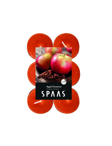 Lõhnastatud teeküünal 4,5h õun-kaneel 12tk/pakis