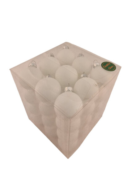 Jõulukuulid klaas 40mm valge 36tk/pakis