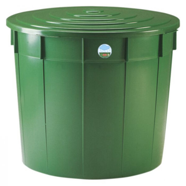 Vihmaveetünn kaanega kraaniga 500L roheline