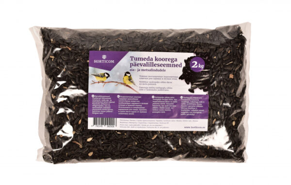 Tumeda koorega päevalilleseemned lindudele Horticom 2kg