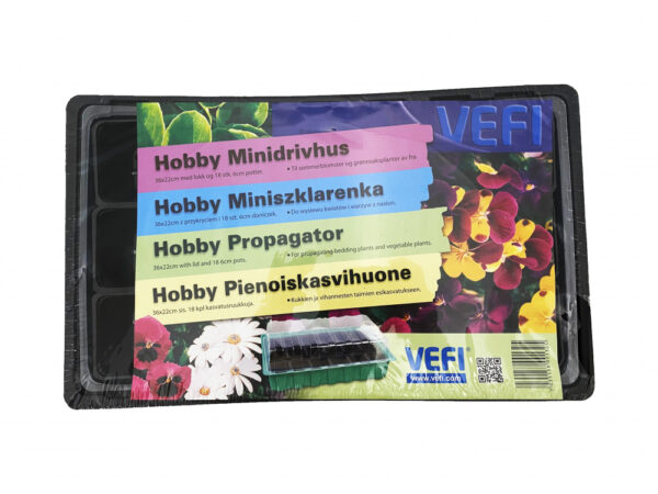 Toakasvuhoone 36 x 22cm kiletatud 18 potti Vefi